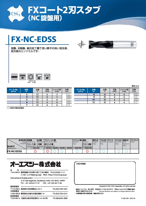 オンラインショップ】 オーエスジー 折損タップ除去用 ハードドリル EX-H-DRL MG 87702